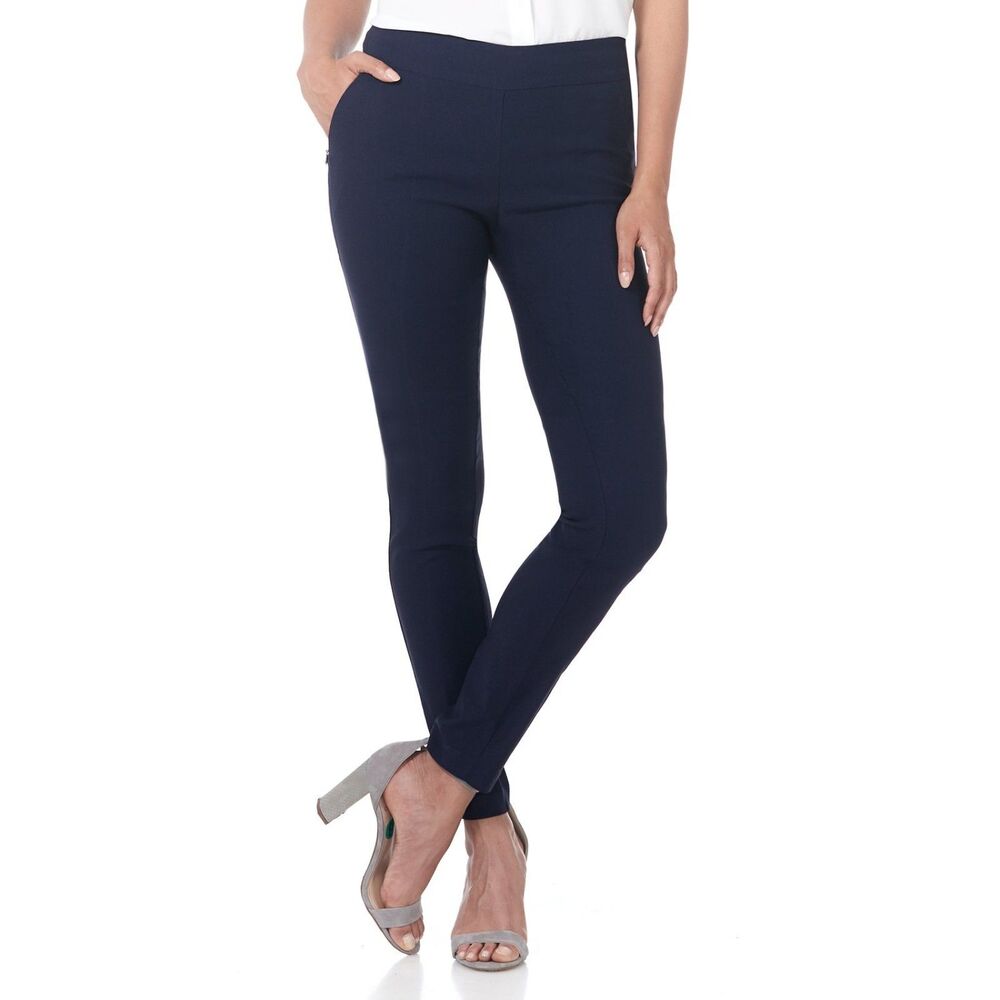 Stretch Pull-On Skinny Navy  Blue Work Pant, Size 8P, 7K-205B009